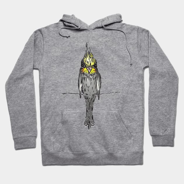 Illustration of a cockatiel Hoodie by Bwiselizzy